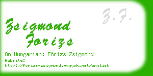 zsigmond forizs business card